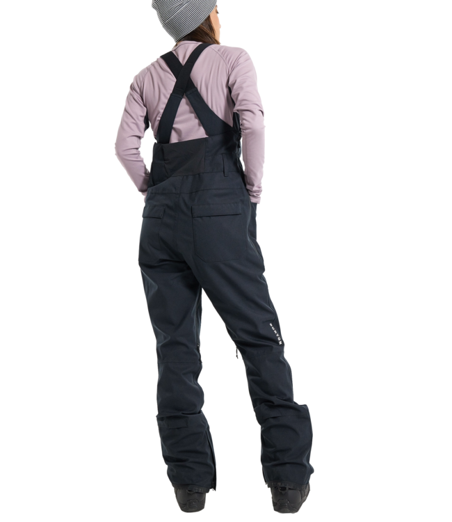 BURTON WOMENS AVALON STRETCH 2L BIB PANTS TALL TRUE BLACK 2024