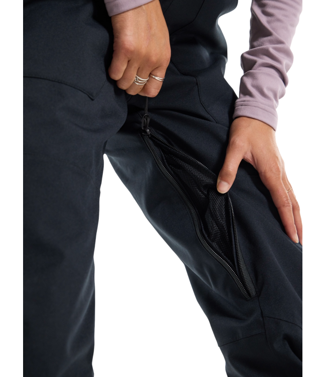 BURTON WOMENS AVALON STRETCH 2L BIB PANTS TALL TRUE BLACK 2024