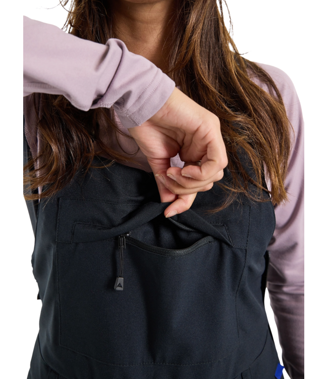 BURTON WOMENS AVALON STRETCH 2L BIB PANTS TALL TRUE BLACK 2024