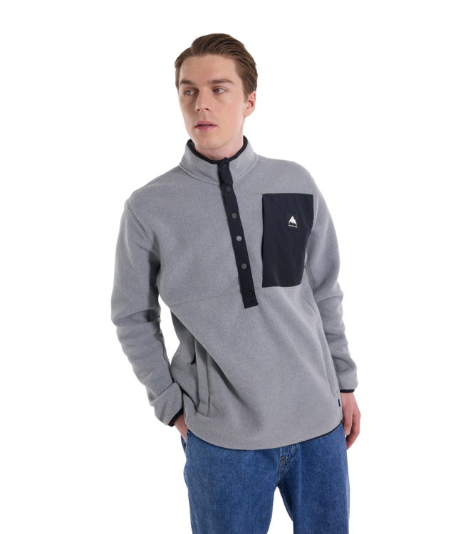 BURTON CINDER HOODED PULLOVER GREY HEATHER 2024