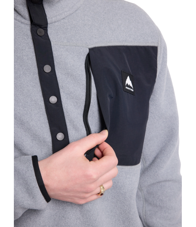 BURTON CINDER HOODED PULLOVER GREY HEATHER 2024