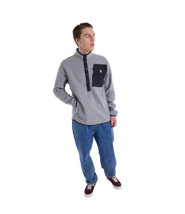BURTON CINDER HOODED PULLOVER GREY HEATHER 2024