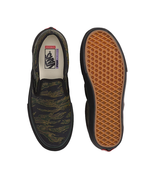 VANS MENS SKATE SLIP ON SHOES FA25 (9L7) TIGER CAMO GREEN/BLACK