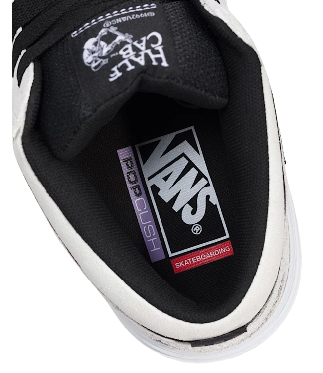 VANS MENS SKATE HALF CAB WAFFLECUP SHOES (YB2) WHITE/BLACK