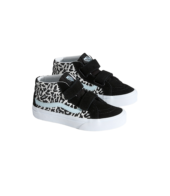 VANS LITTLE GIRLS SK8-MID REISSUE V SHOES (O331) LEOPARD GLITTER