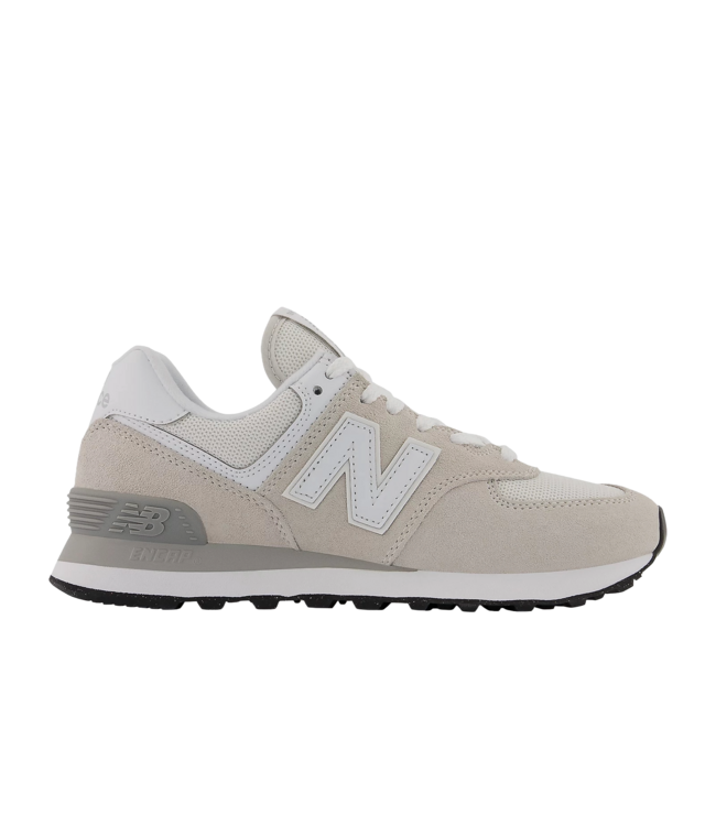NEW BALANCE WOMENS NUMERIC 574 SHOE (EVW) GREY/WHITE
