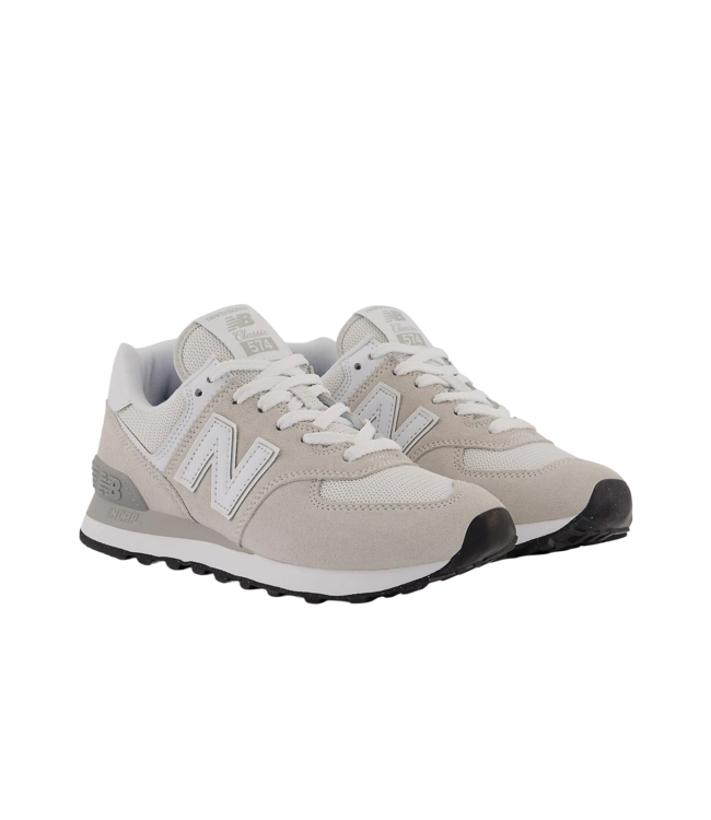 NEW BALANCE WOMENS NUMERIC 574 SHOE (EVW) GREY/WHITE
