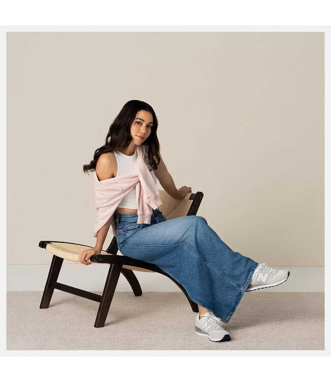 NEW BALANCE WOMENS NUMERIC 574 SHOE (EVW) GREY/WHITE