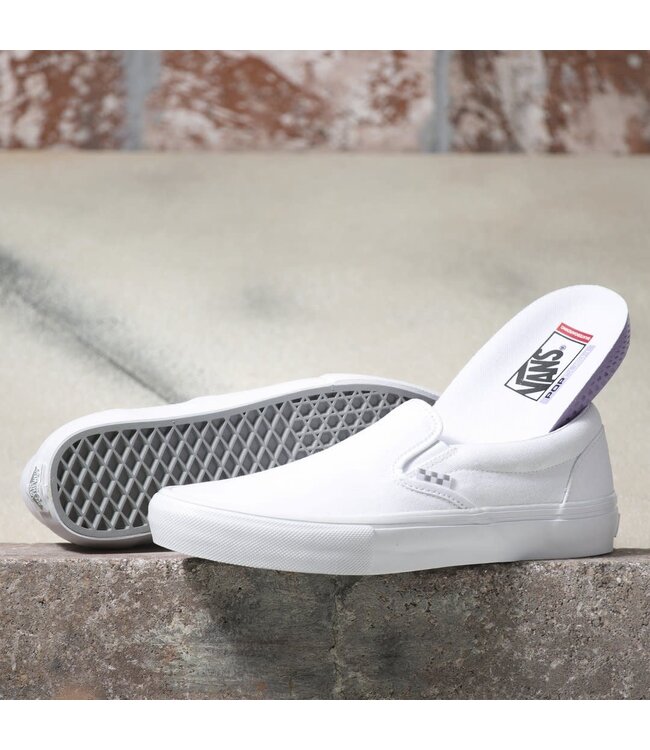 VANS MENS SKATE SLIP-ON SHOE - TRUE WHITE