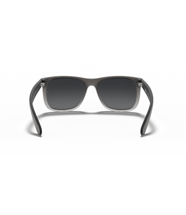 RAY-BAN JUSTIN SUNGLASSES RUBBER GREY ON CLEAR GREY LIGHT w/ GREY MIRROR SILVER LENS
