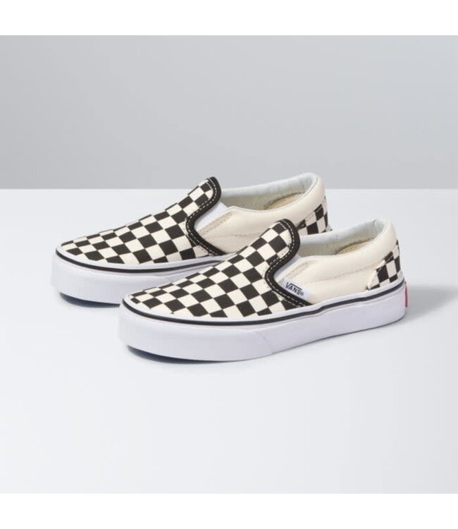 VANS YOUTH CLASSIC SLIP ON SHOE CHECKERBOARD BLACK WHITE