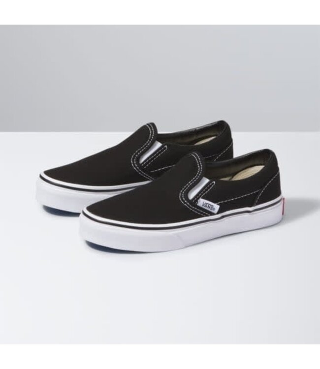 VANS YOUTH CLASSIC SLIP ON SHOE BLACK TRUE WHITE