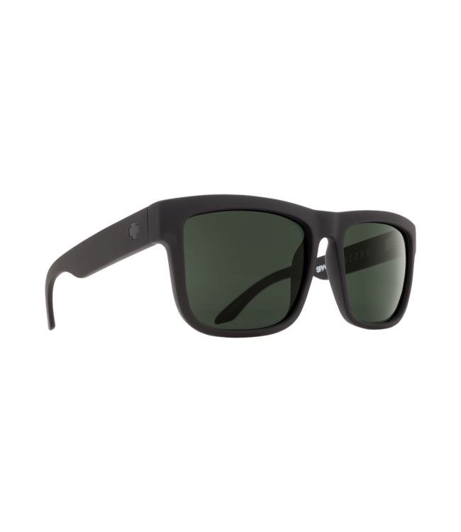 SPY DISCORD SOFT MATTE BLACK SUNGLASSES w/ HAPPY GREY GREEN POLAR LENS