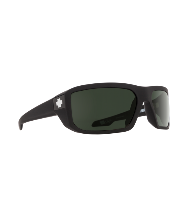 SPY MCCOY SOFT MATTE BLACK SUNGLASSES w/ HAPPY GREY GREEN LENS