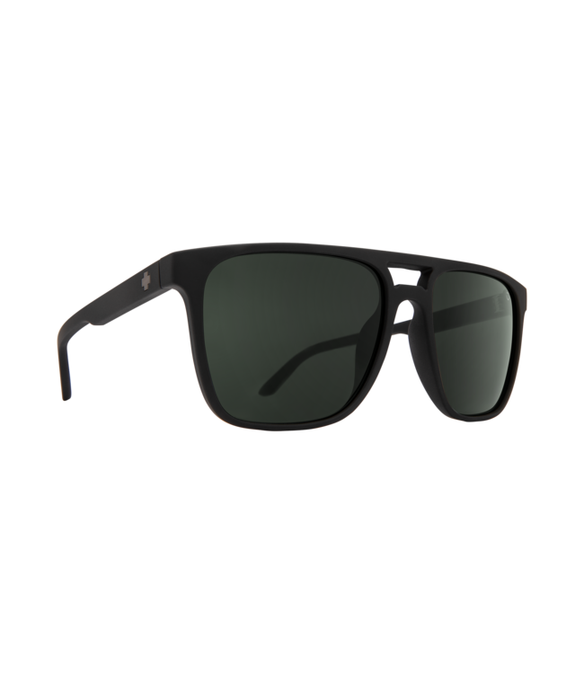 SPY CZAR SOFT MATTE BLACK SUNGLASSES w/HAPPY GRAY GREEN