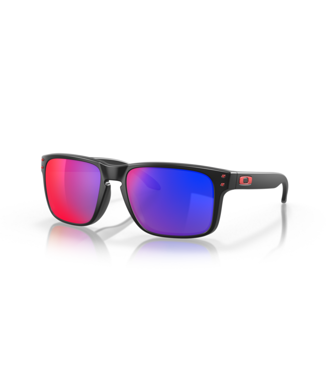 OAKLEY HOLBROOK MATTE BLK SUNGLASSES w/ POSI RED IRID LENS