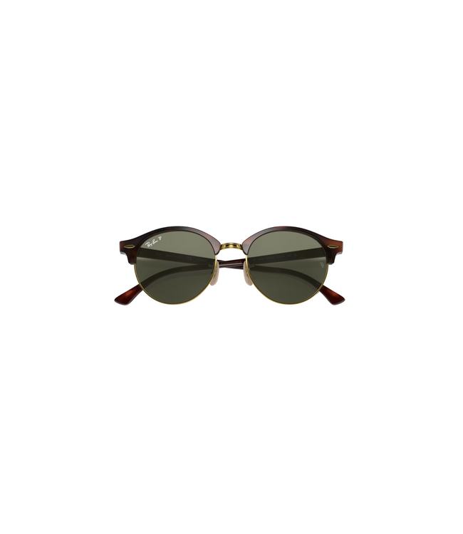 RAY-BAN CLUBROUND SUNGLASSES RED HAVANA w/ G-15 GREEN