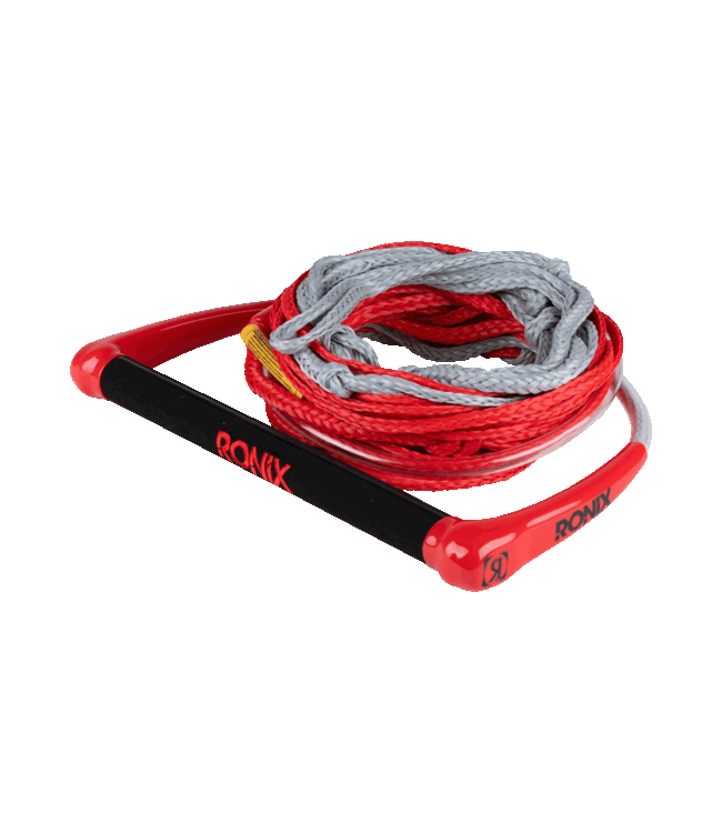 RONIX SURF ROPE 2.0 HIDE GRIP 65' 4-SECTION ROPE AND HANDLE COMBO RED/GREY 2022