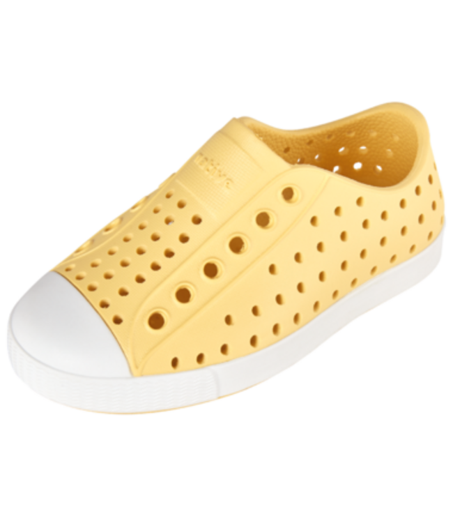 NATIVE JEFFERSON CHILD SHOE GONE BANANAS YELLOW/SHELL WHITE