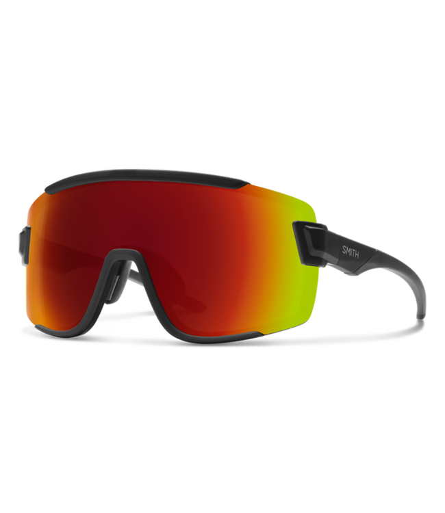 SMITH WILDCAT MATTE BLACK SUNGLASSES W/BLACK PC CHROMAPOP RED MIRROR