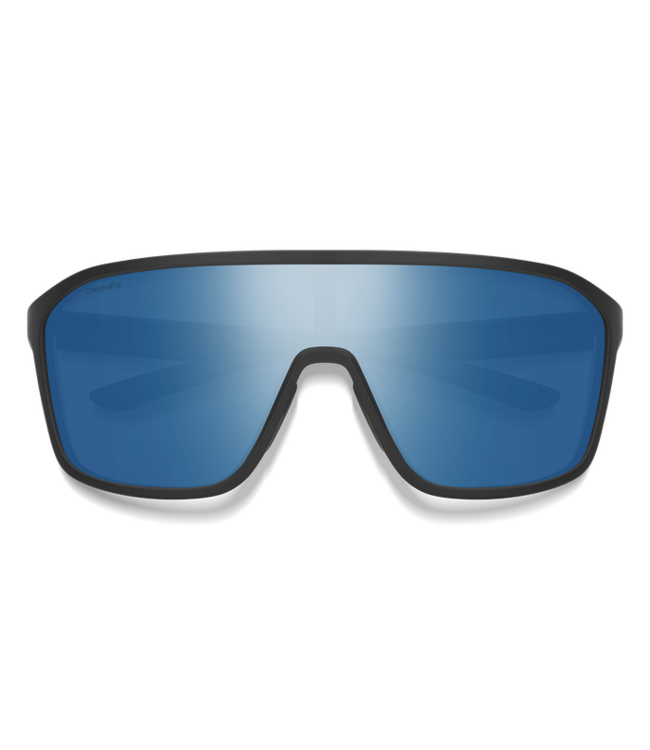 SMITH BOOMTOWN MATTE BLACK SUNGLASSES W/CP PLR BLUE MIR