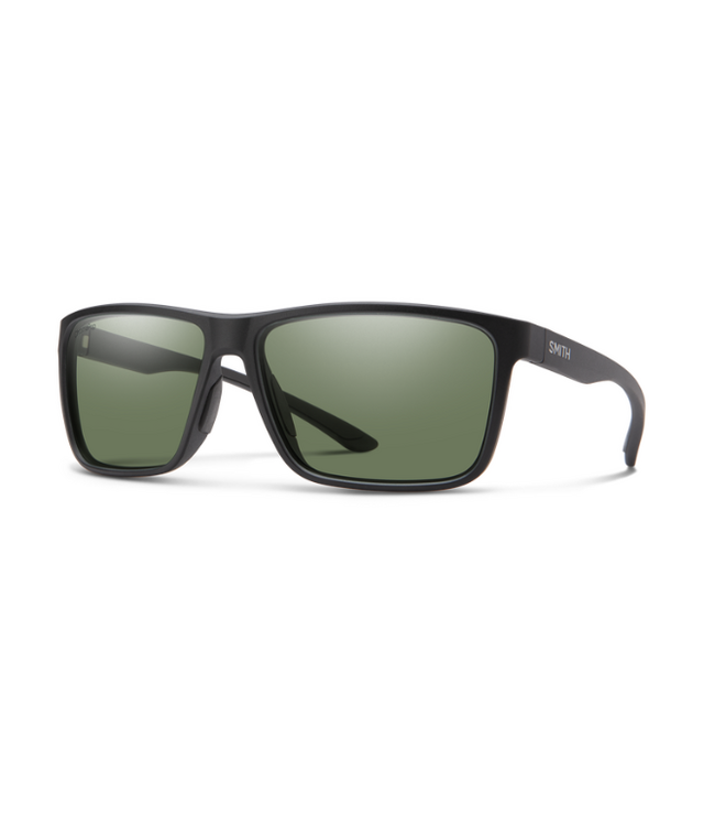 SMITH RIPTIDE SUNGLASSES MATTE BLACK W/CHROMAPOP POLARIZED GRAY GREEN LENS
