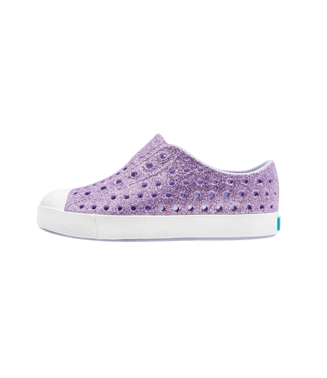 NATIVE JEFFERSON BLING YOUTH SHOE POWDER BLING/SHELL WHITE