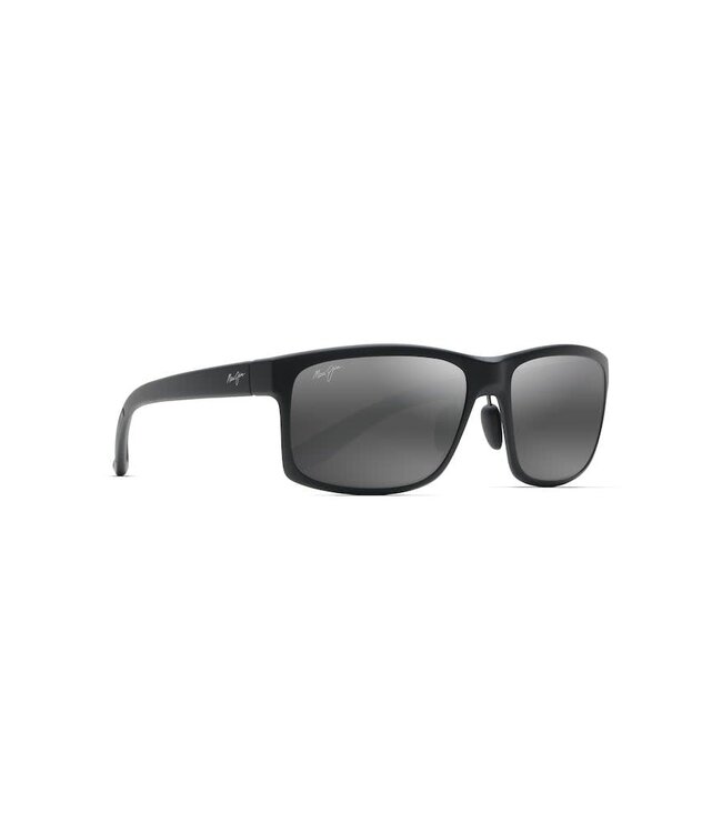 MAUI JIM POKOWAI ARCH MATTE BLACK SUNGLASSES w/ NEUTRAL GREY POLAR LENS