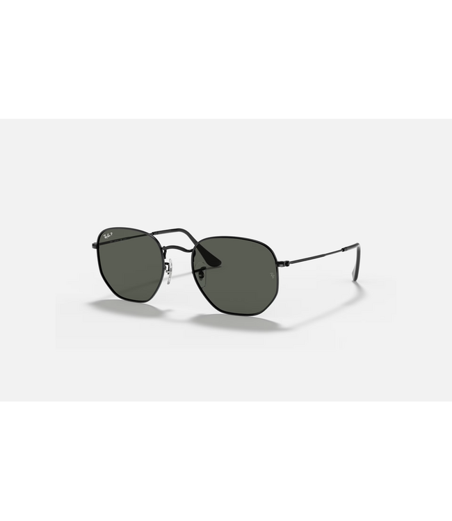 RAY-BAN HEXAGONAL SUNGLASSES BLACK w/ POLARIZED G-15 GREEN LENS