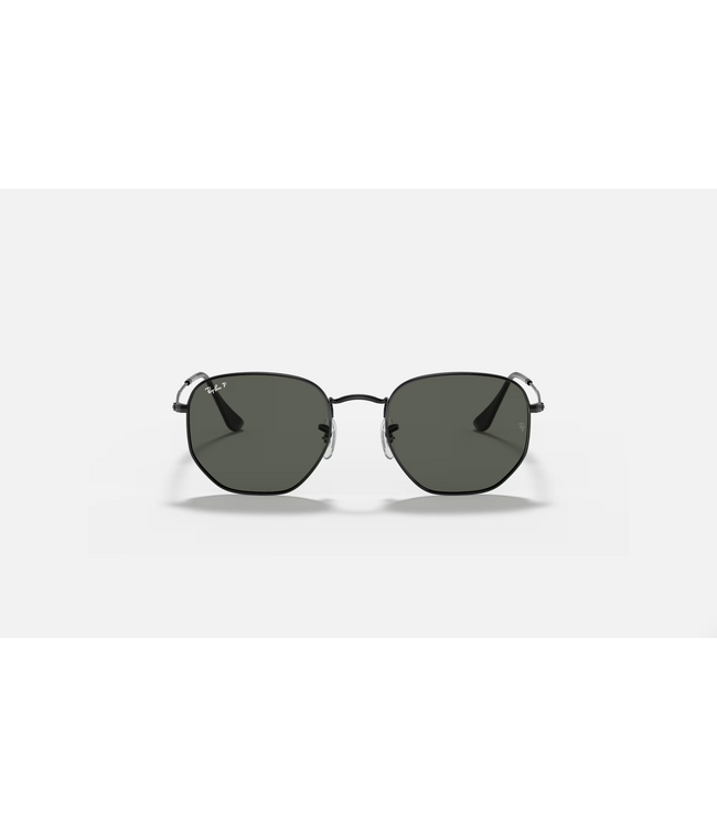 RAY-BAN HEXAGONAL SUNGLASSES BLACK w/ POLARIZED G-15 GREEN LENS