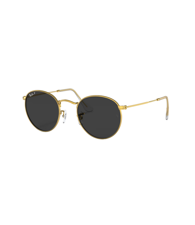 RAY-BAN ROUND METAL SUNGLASSES GOLD w/BLACK