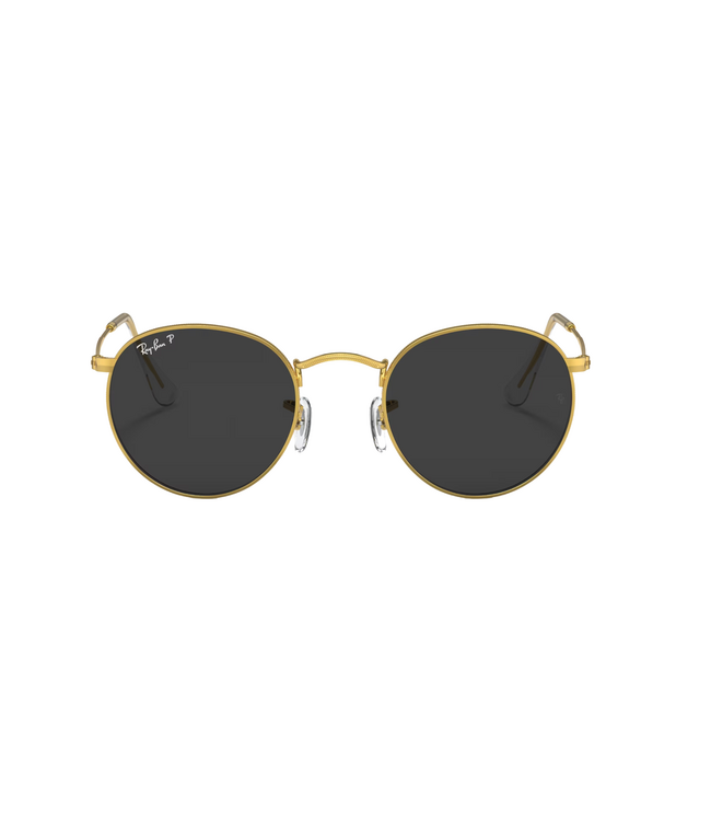 RAY-BAN ROUND METAL SUNGLASSES GOLD w/BLACK