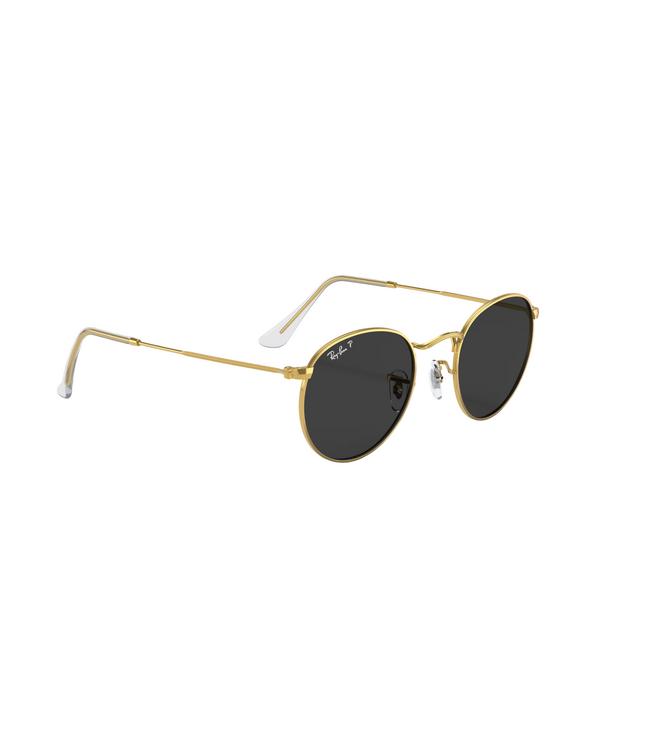 RAY-BAN ROUND METAL SUNGLASSES GOLD w/BLACK