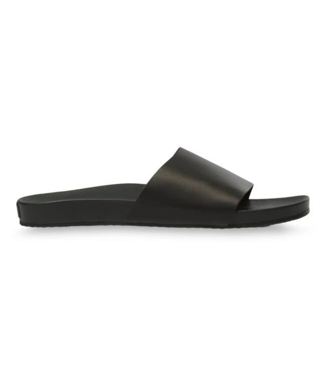 VANS WOMENS DECON SLIP SANDAL LEATHER BLACK