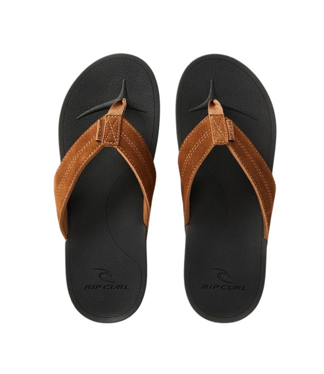 RIP CURL MENS SOFT SAND LEATHER SANDAL BROWN/BLACK