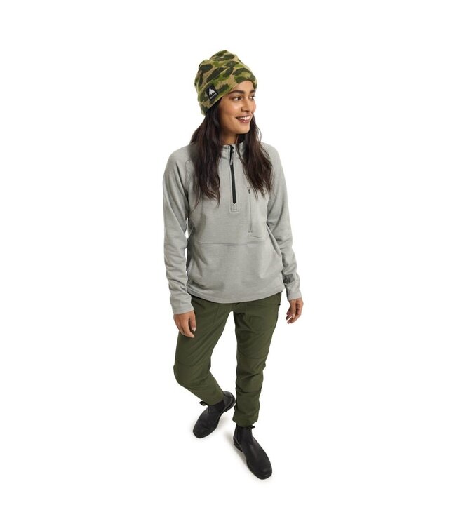 BURTON WMNS MULTIPATH GRID 1/4 ZIP FLEECE SHARKSKIN 2023