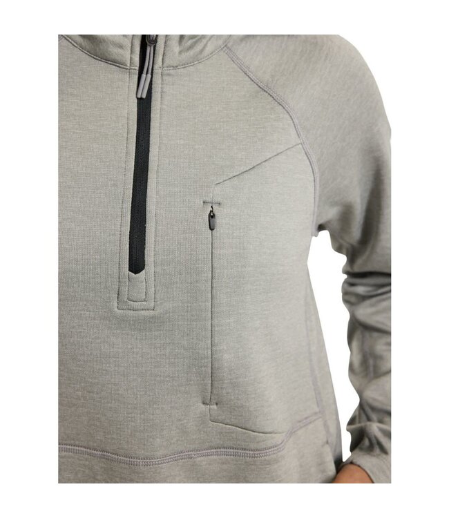 BURTON WMNS MULTIPATH GRID 1/4 ZIP FLEECE SHARKSKIN 2023