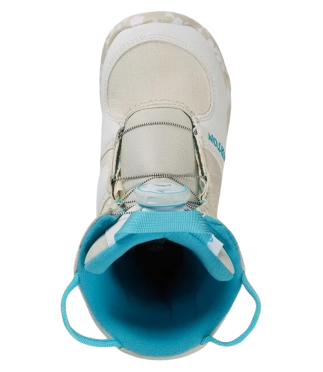 BURTON KIDS GROM BOA SNOWBOARD BOOTS WHITE 2023