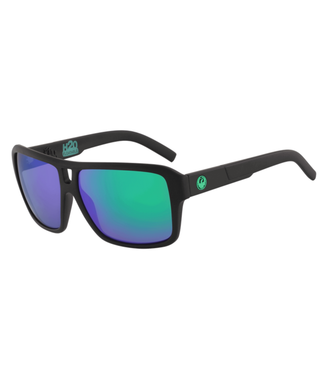 DRAGON THE JAM H2O MATTE BLACK SUNGLASSES w/ LUMALENS GREEN ION