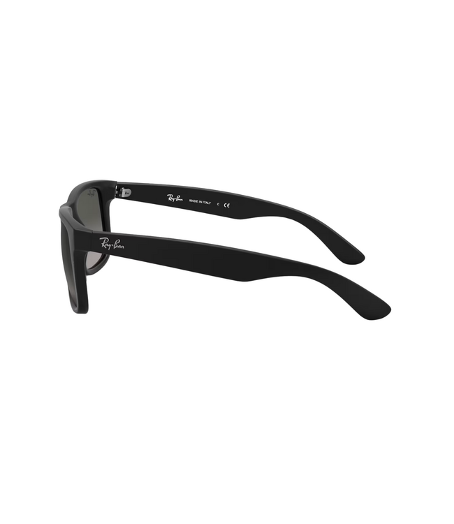 RAY-BAN JUSTIN SUNGLASSES RUBBER BLACK w/ LIGHT GREY GRADIENT DARK GREY LENS