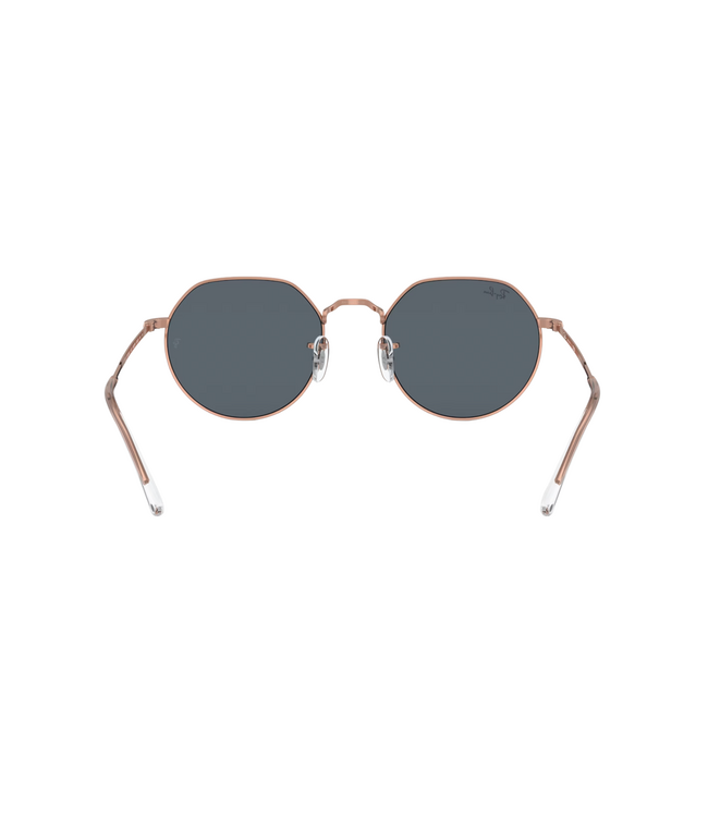 RAY-BAN JACK SUNGLASSES ROSE GOLD w/ BLUE LENS