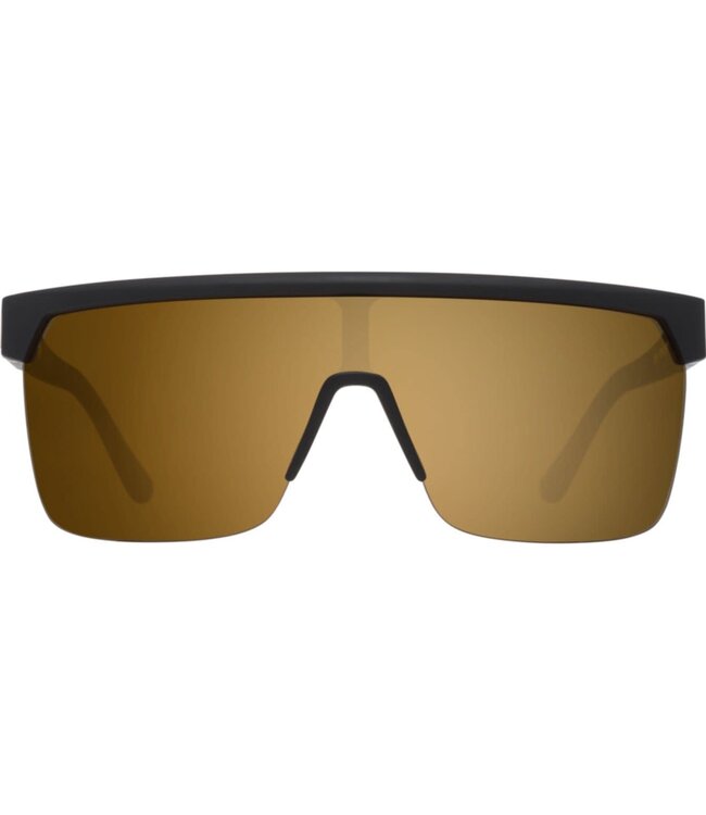 SPY FLYNN 5050 SUNGLASSES 25 ANNIVERSARY MATTE BLACK GOLD w/ HD PLUS BRONZE w/ GOLD SPECTRA MIRROR
