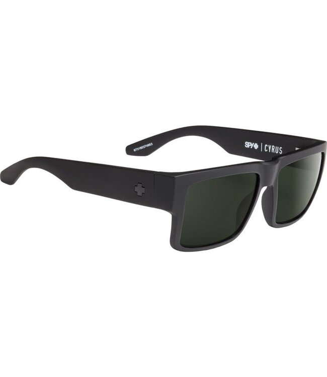 SPY CYRUS SUNGLASSES MATTE BLACK w/ HAPPY GREY GREEN