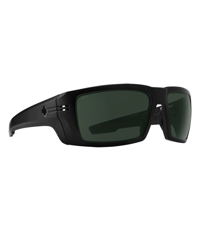 SPY REBAR ANSI MATTE BLACK SUNGLASSES w/HAPPY GREY GREEN