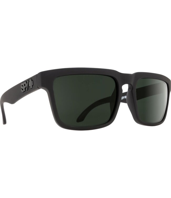 SPY HELM SOFT MATTE BLACK SUNGLASSES w/ HD PLUS GREY GREEN
