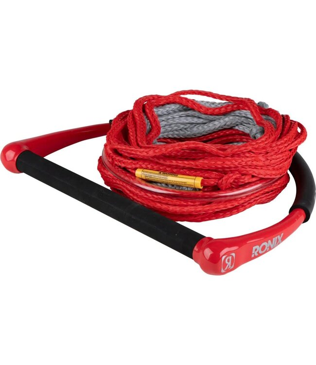 RONIX 1.0 CGA HIDE GRIP 65' 4-SECTION ROPE AND HANDLE COMBO RED/GREY