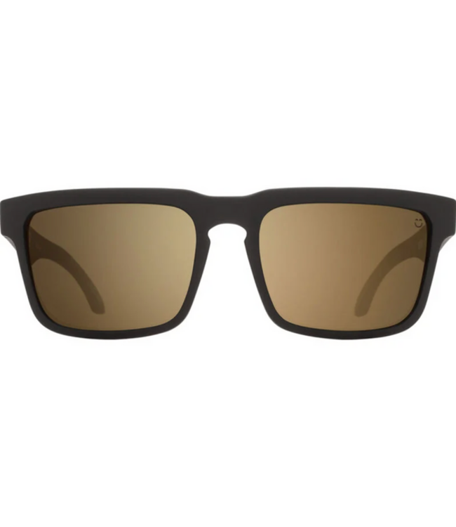 SPY HELM MATTE BLACK SUNGLASSES w/ HD PLUS BRONZE POLAR GREEN SPECTRA MIRROR