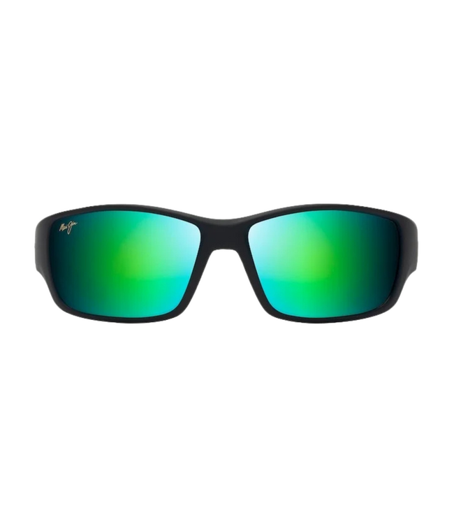 MAUI JIM LOCAL KINE MATTE BLACK SUNGLASSES w/ GREEN MIRROR