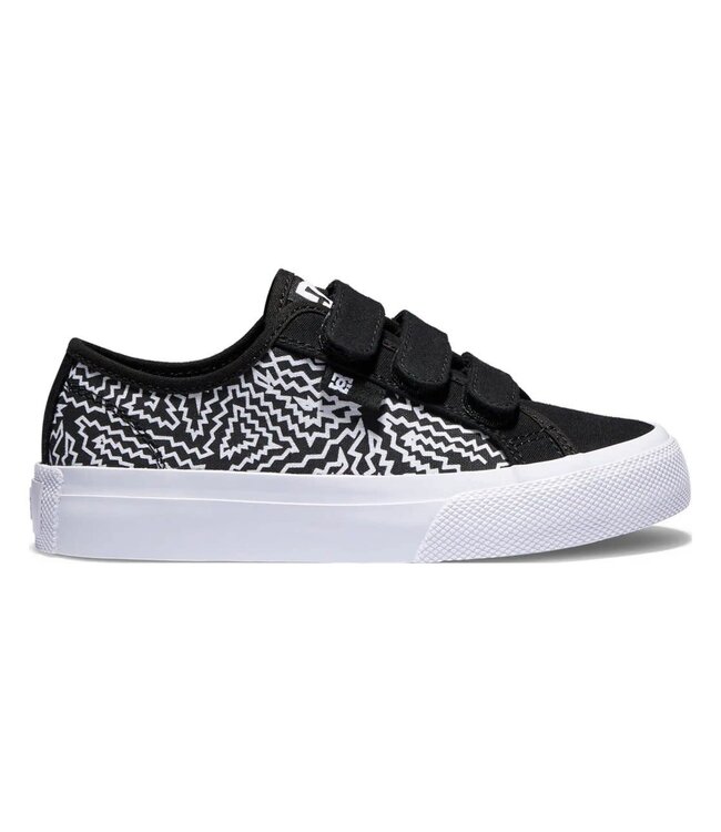 DC KIDS MANUAL V SHOE BLACK WHITE PRINT