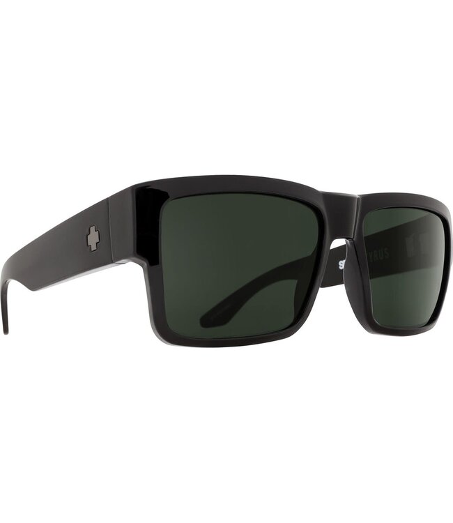 SPY CYRUS BLACK SUNGLASSES w/ HD PLUS GREY GREEN
